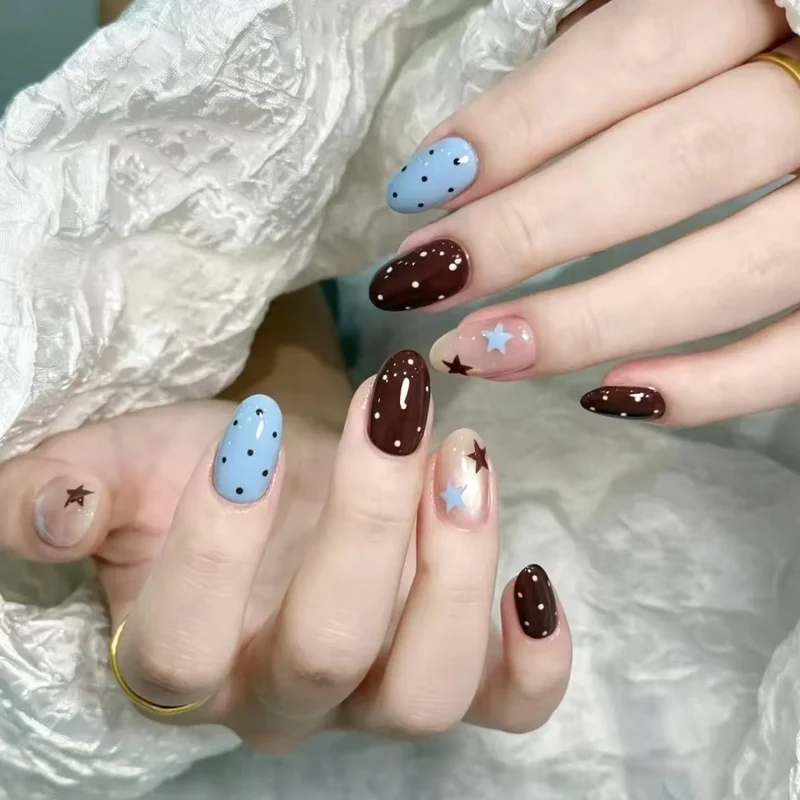 Künstlerische Stern-Themen Nagelkunst Verlängerungen