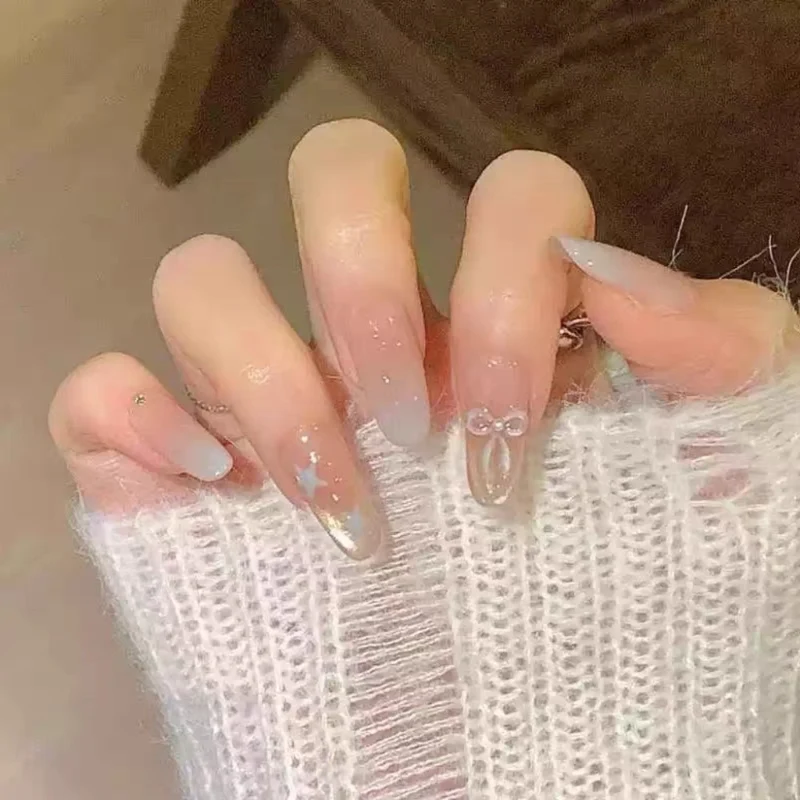 Elegante Glitternde Stiletto Nail Extensions