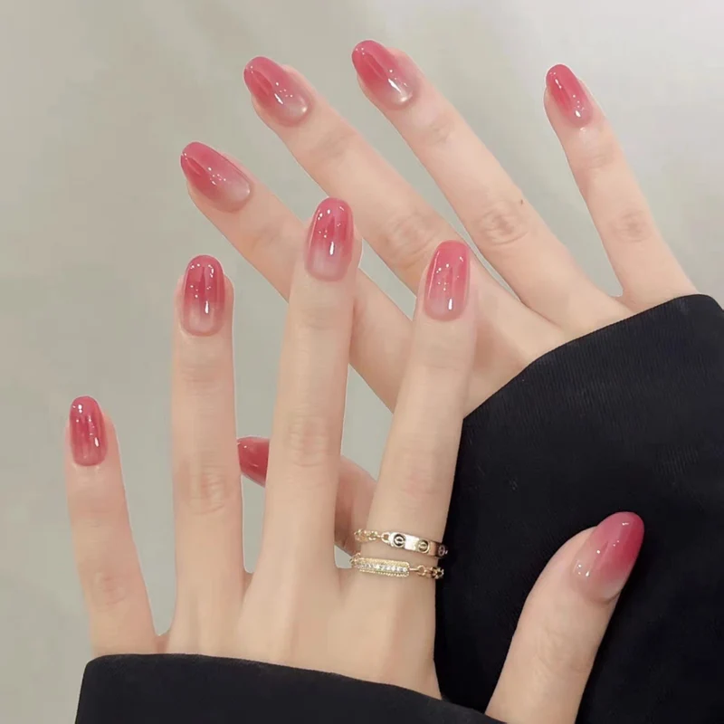 Floral Verzierter Press-On-Nagelset