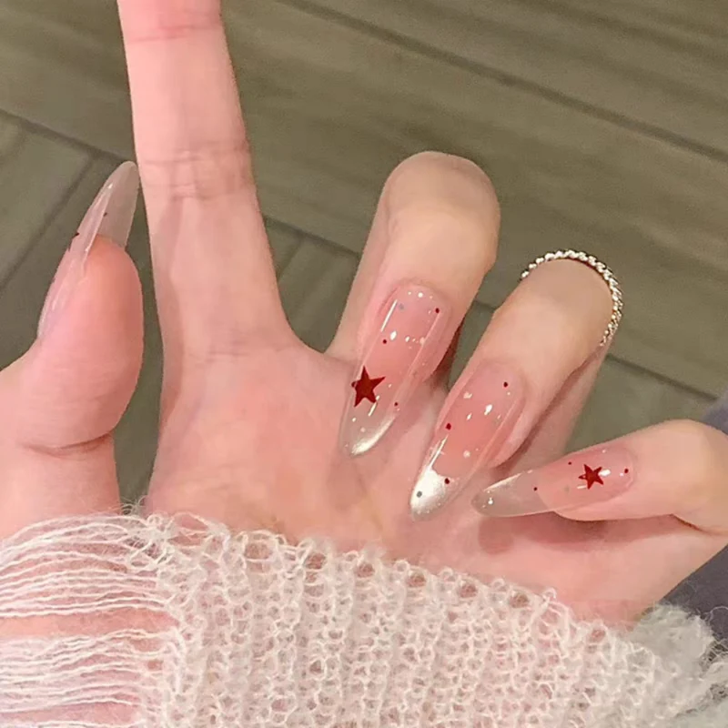 Floral Verzierter Press-On-Nagelset