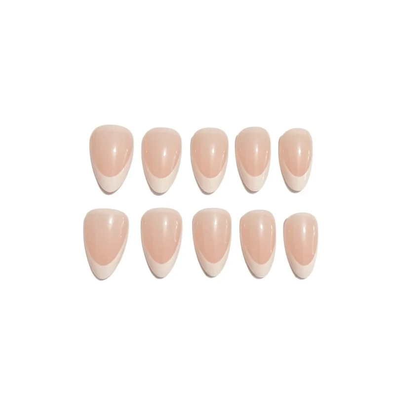 Elegante französische Tip Gel Press-On Nägel