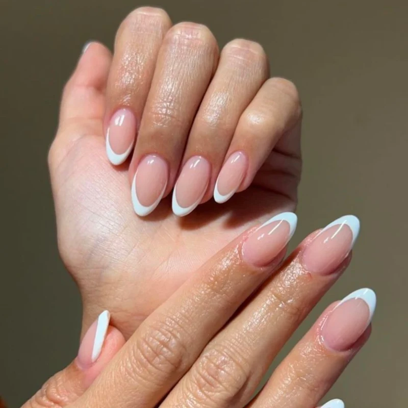 Elegante französische Tip Gel Press-On Nägel