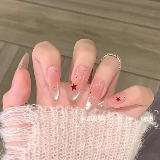 Kristallverzierte Lange Stiletto Press-On Nägel