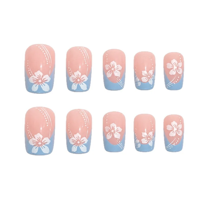 Blumenmuster Gel-Nagelverlängerungen