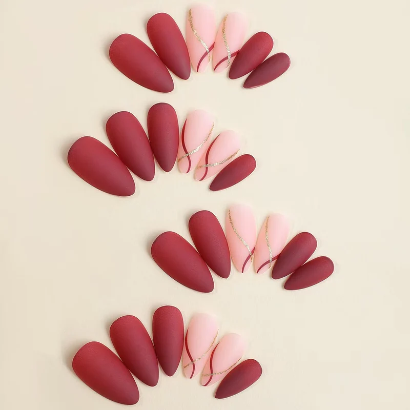 Matte mandelförmige Nagelkunst-Verstärkungen