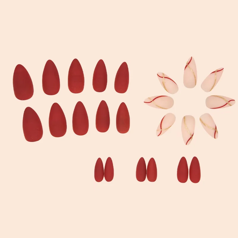Matte mandelförmige Nagelkunst-Verstärkungen