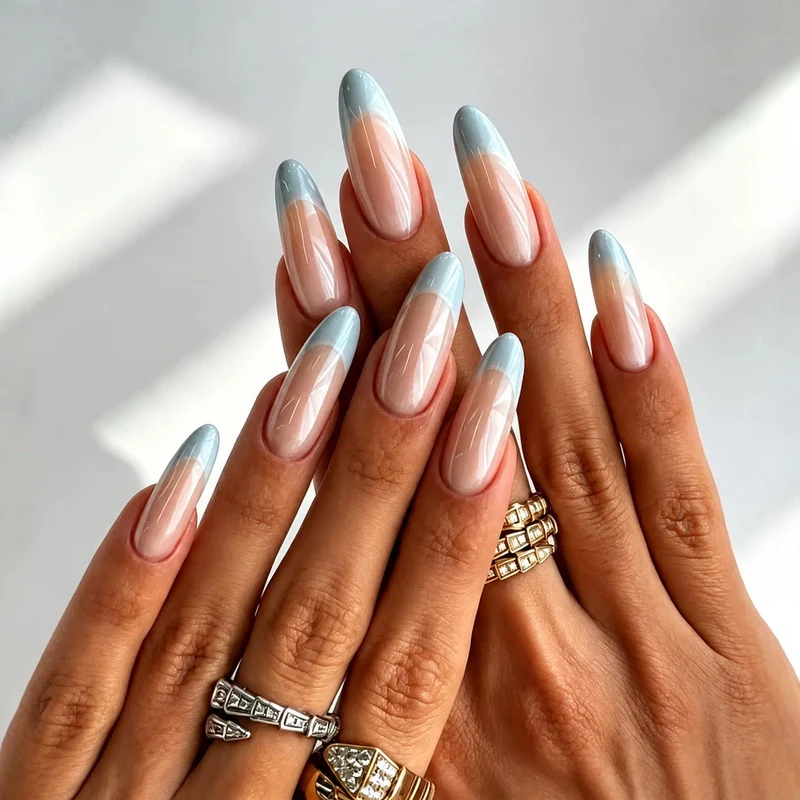 Elegante Französische Tipp-Acryl-Nagelverlängerungen