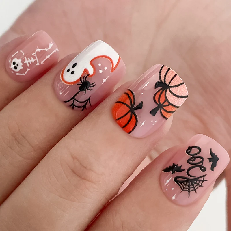 Festliches Halloween-Themen Press-On-Nagelset