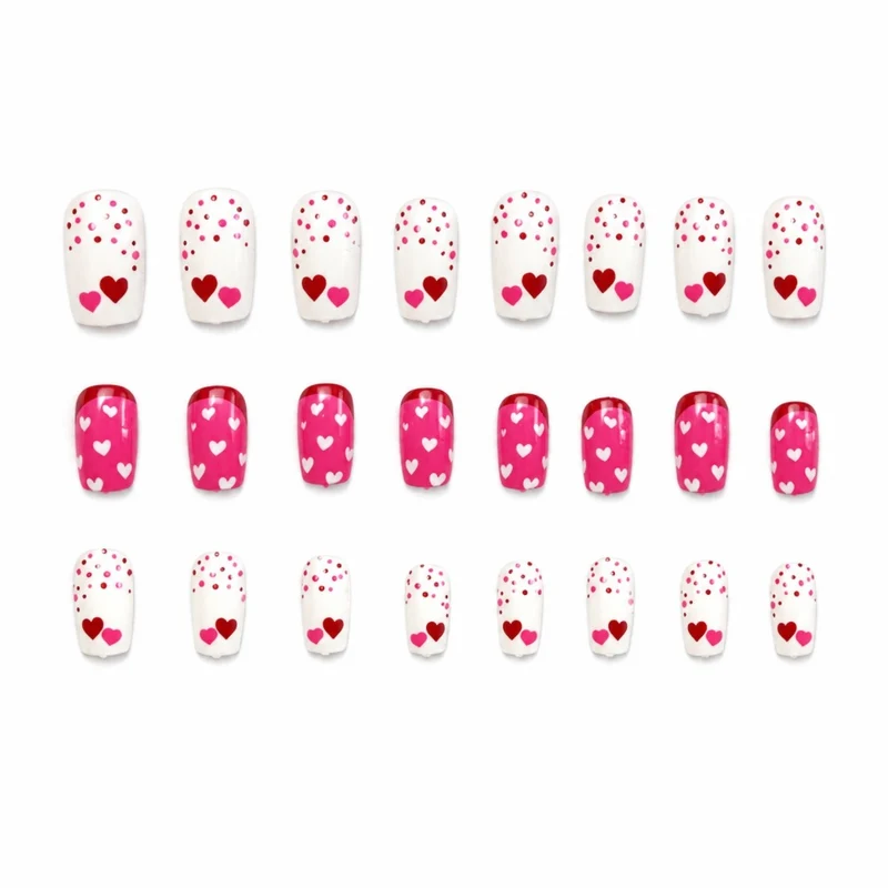 Herz Muster Nagelkunst Verlängerungen