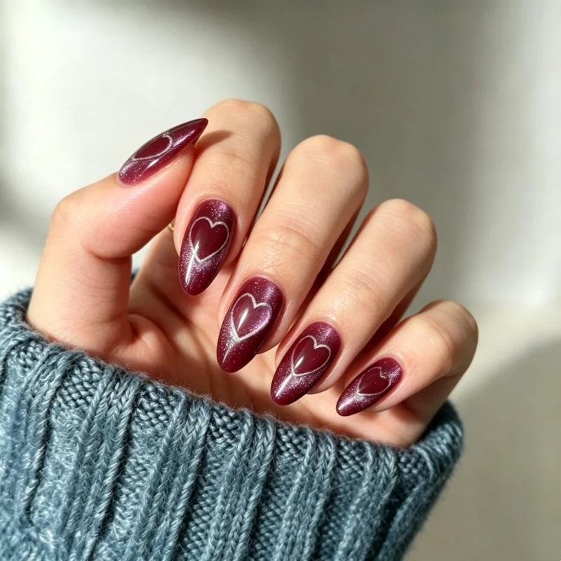 Herz Design Stiletto Press-On Nägel