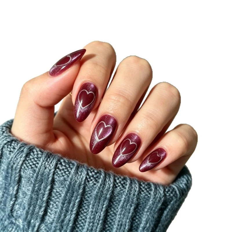 Herz Design Stiletto Press-On Nägel