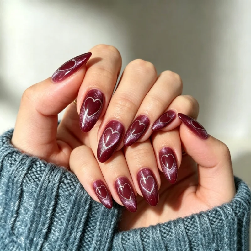 Herzdesign Stiletto Nagelkunst Verbesserungen
