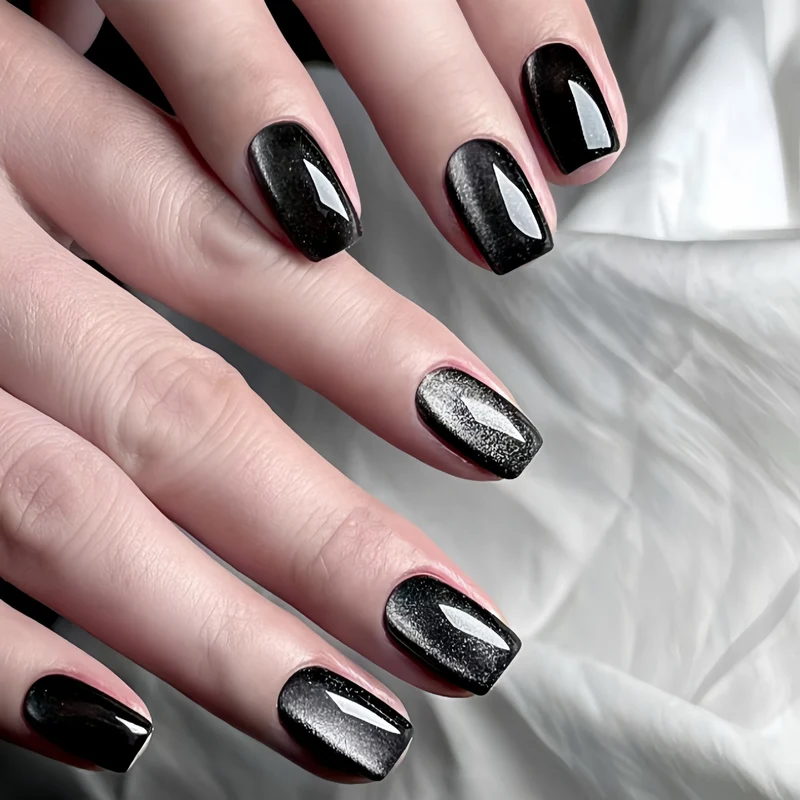 Glänzendes Quadrat-Spitzen Press-On-Nagelset