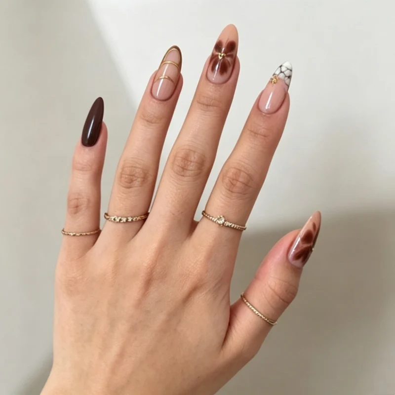 Elegante Künstlerische Nagelerweiterungen