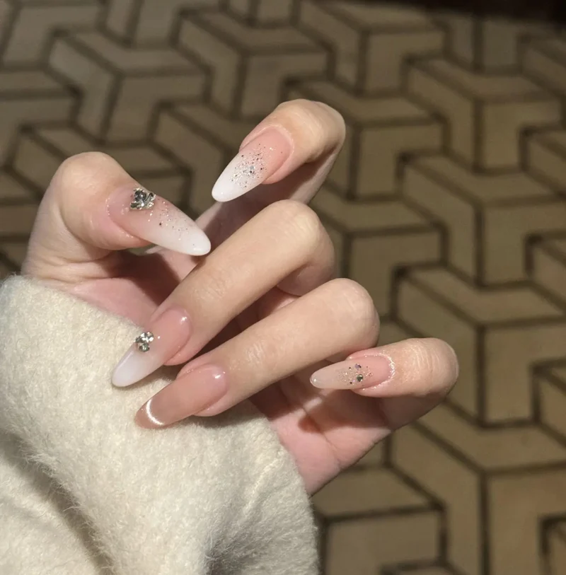 Glänzendes Ombre Quadrat Press-On Nagelset