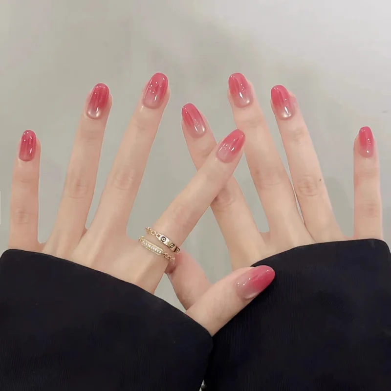 Glänzendes Ombre Quadrat Press-On Nagelset
