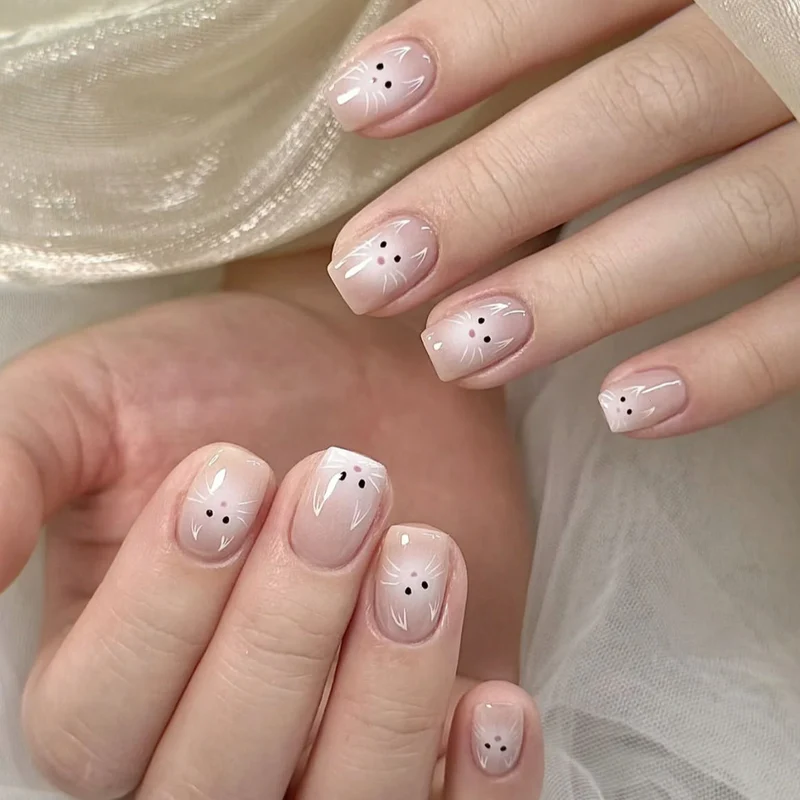 Glänzendes Ombre Quadrat Press-On Nagelset