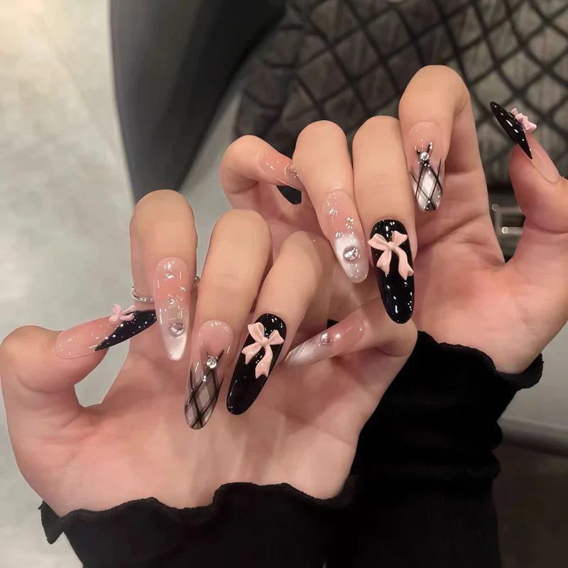 Glänzendes Ombre Quadrat Press-On Nagelset