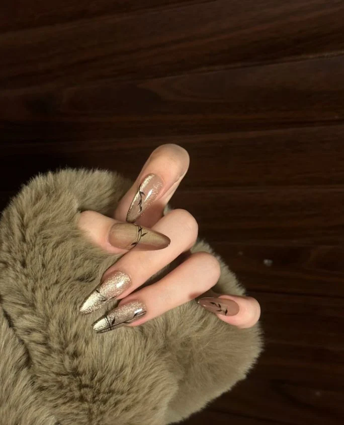 Glänzendes Ombre Quadrat Press-On Nagelset