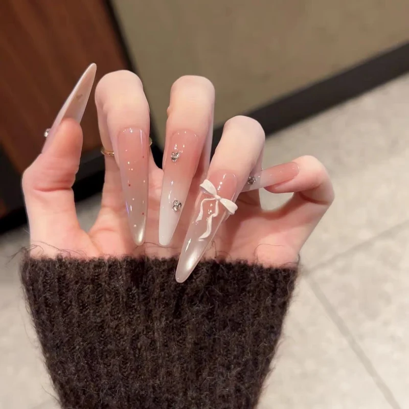 Glänzendes Ombre Quadrat Press-On Nagelset