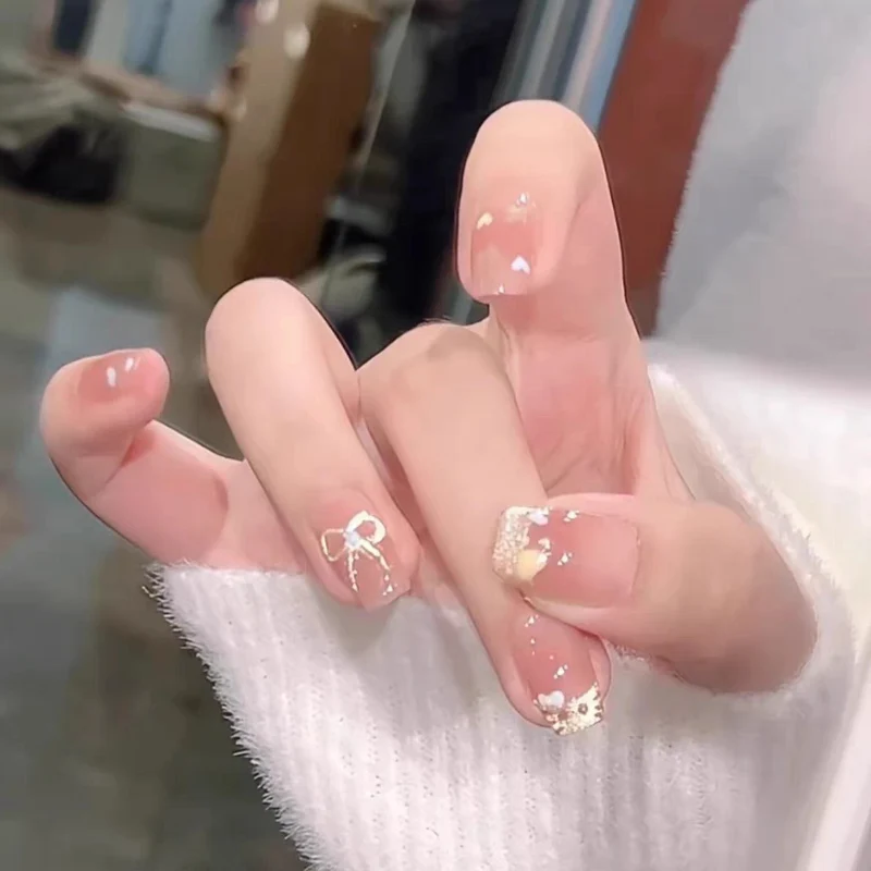 Glänzendes Ombre Quadrat Press-On Nagelset