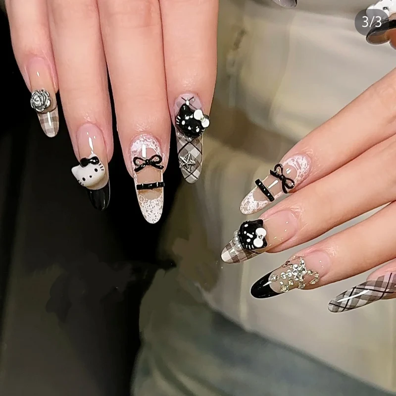 Glänzendes Ombre Quadrat Press-On Nagelset