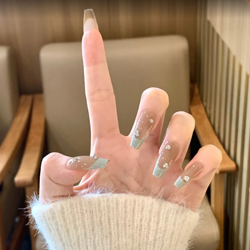 Glänzendes Ombre Quadrat Press-On Nagelset