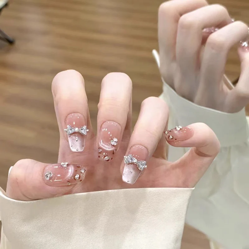 Glänzendes Ombre Quadrat Press-On Nagelset