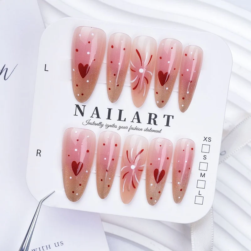 Dekorativer Stiletto Press-On Nagelset