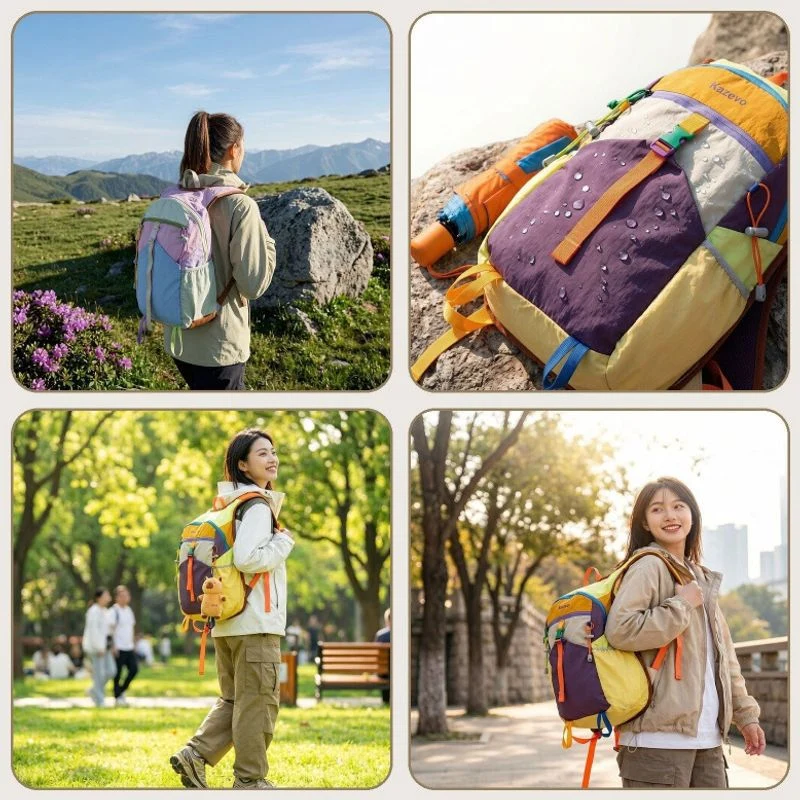 Farbenfroher Mehrfach-Taschen Rucksack Karnz