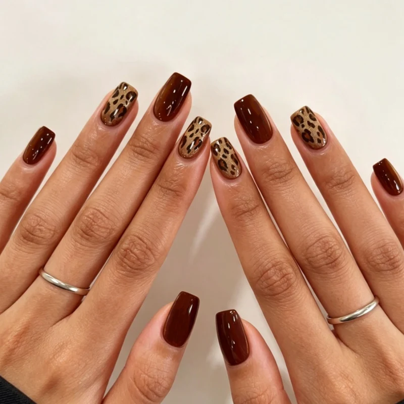 Künstlerische Leopardenmuster Nagelverstärkungen