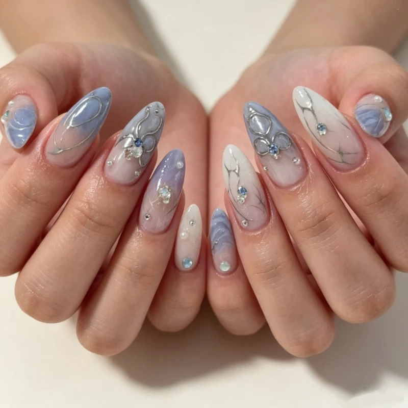 Dekoratives Stiletto Nagelkunst Set