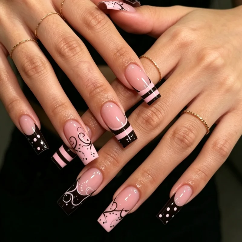 Stylisches Press-On-Nagelset