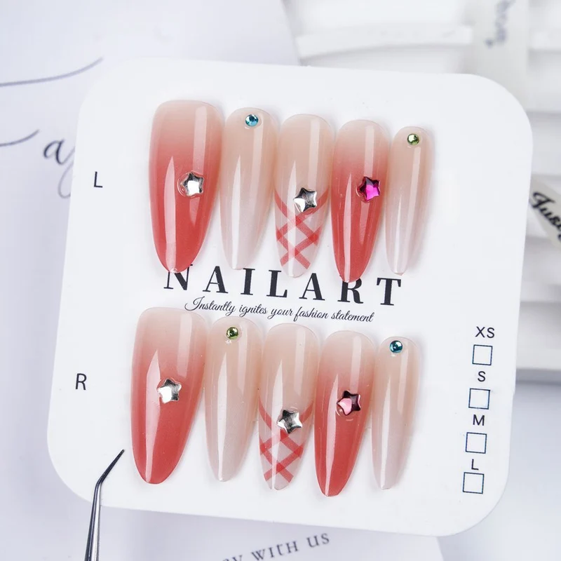 Dekorative Press-On Nagelset