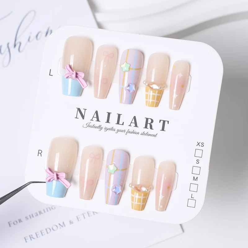 Dekorative Press-On Nagelset
