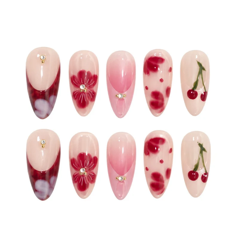 Künstlerische florale Gel-Nagelkunst