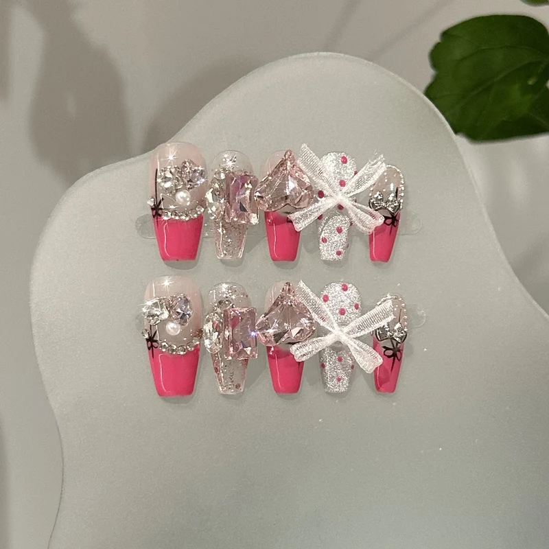 Jewel-Embellished Press-On Nail Set