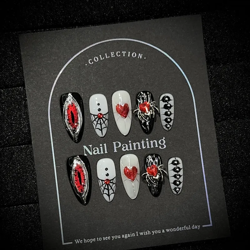 Gothic-Themen Press-On Nagelkunst Set