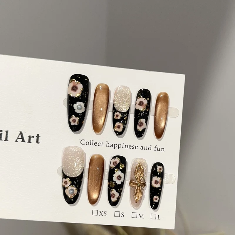 Elegantes Floral-Design Druck-Nagelkunst Set