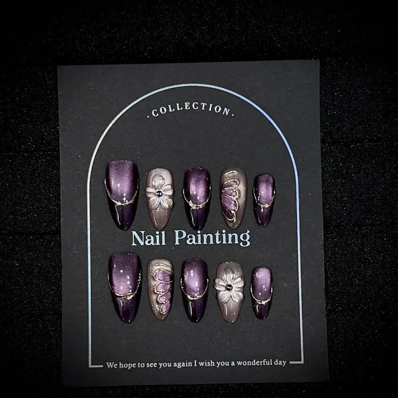 Elegante Blumen Design Press-On Nagel Set