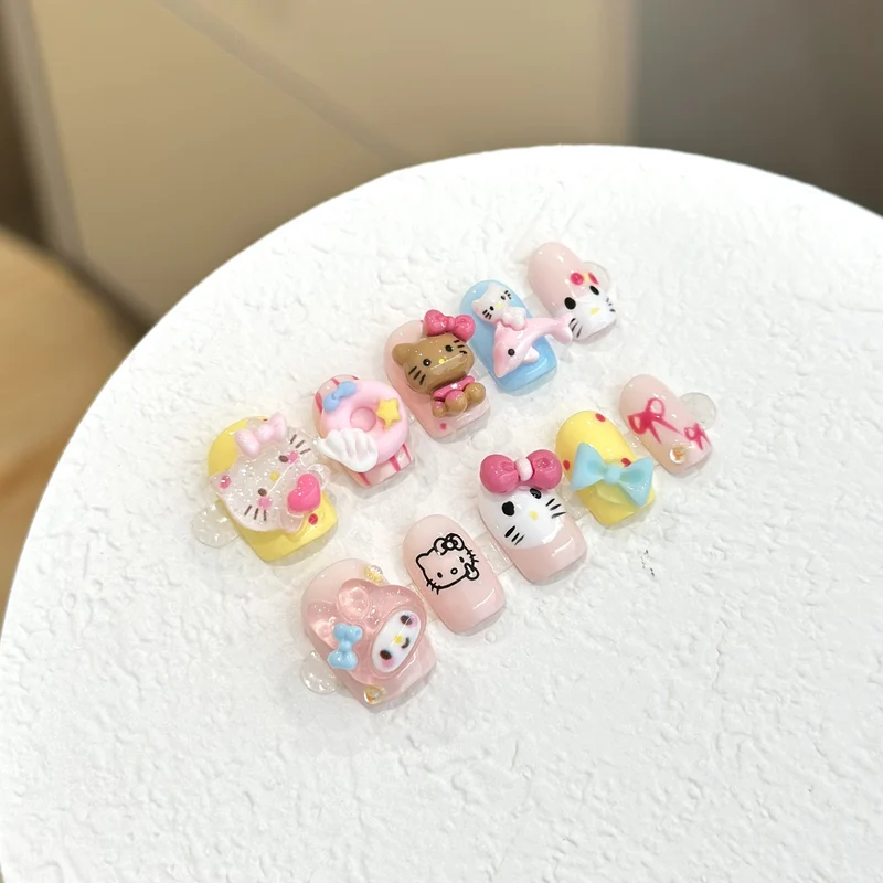 Verspielt Cartoon-Figur Press-On-Nagelset