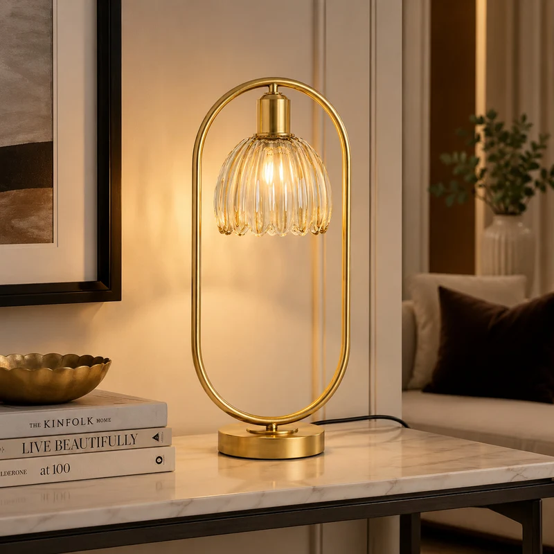 Moderne Kristall Globus Tischlampe