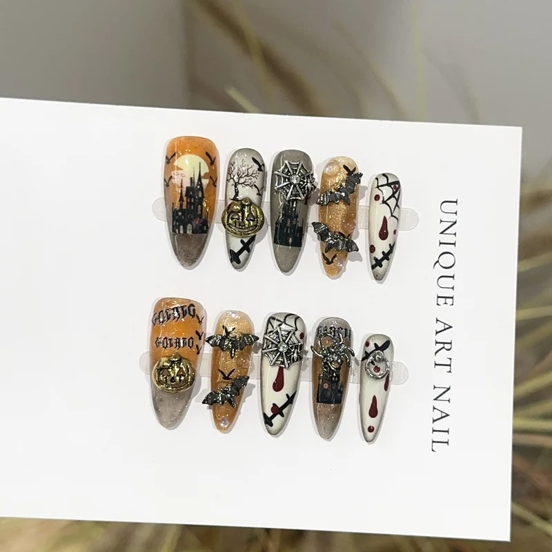 Gothic-inspiriertes thematisches Press-On-Nagelkunst-Set