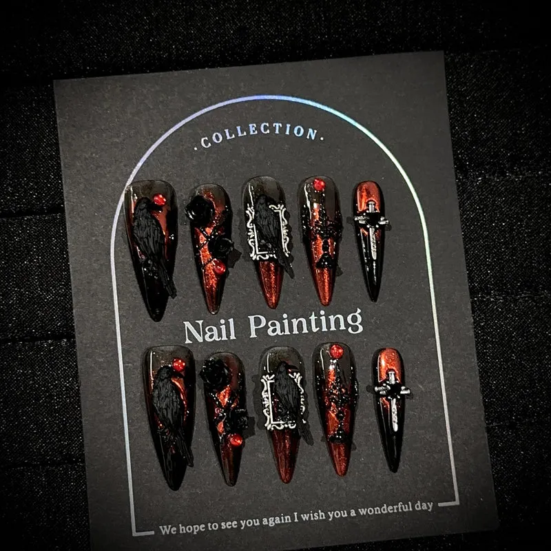 Gothic-inspiriertes Press-On Nagelset