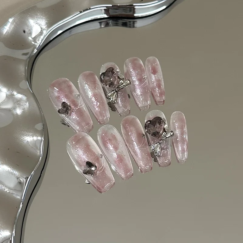 Glamouröse Kristall-verzierte Press-On Nail Set