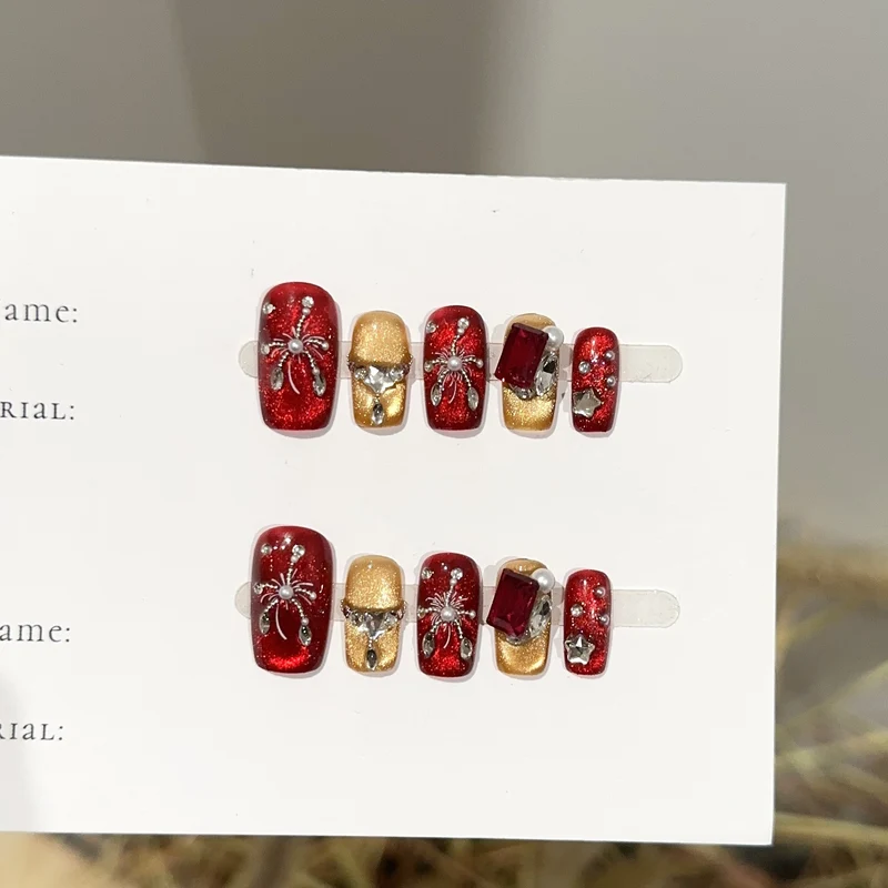 Themen Press-On Nagelkunst Set mit Spinnenakzenten