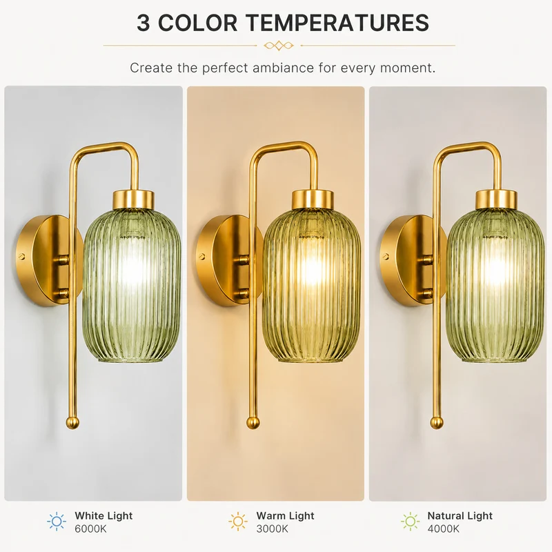 Elegante Glaswandlampe mit verstellbarer Beleuchtung