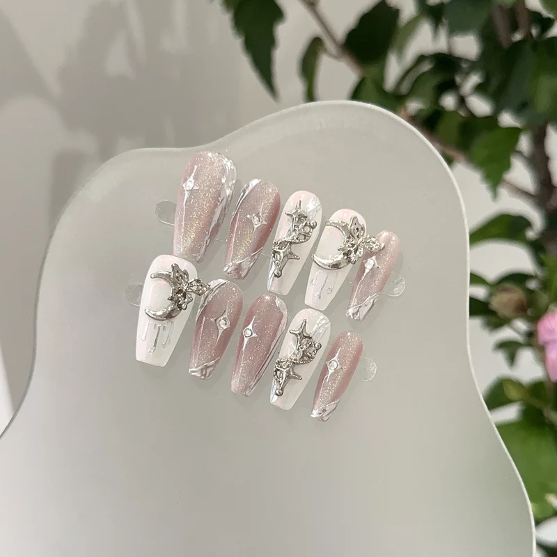 Glamorous Star und Mond Dekorative Aufklebe-Nagelset