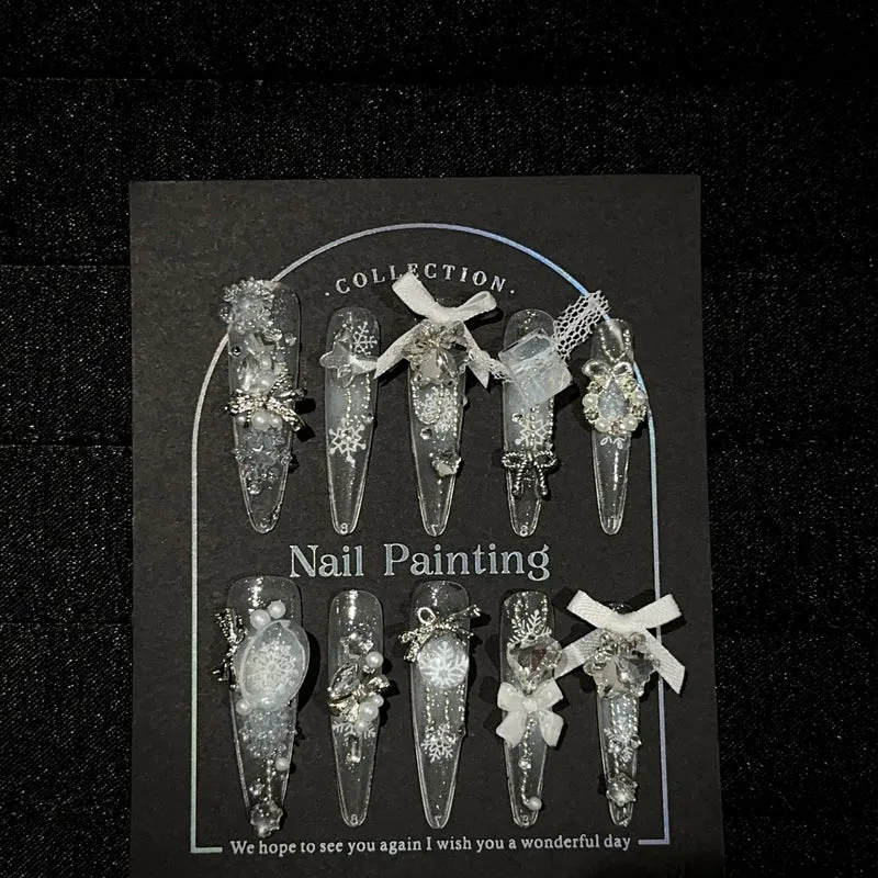 Ausgefallenes Press-On Nageldesign-Set