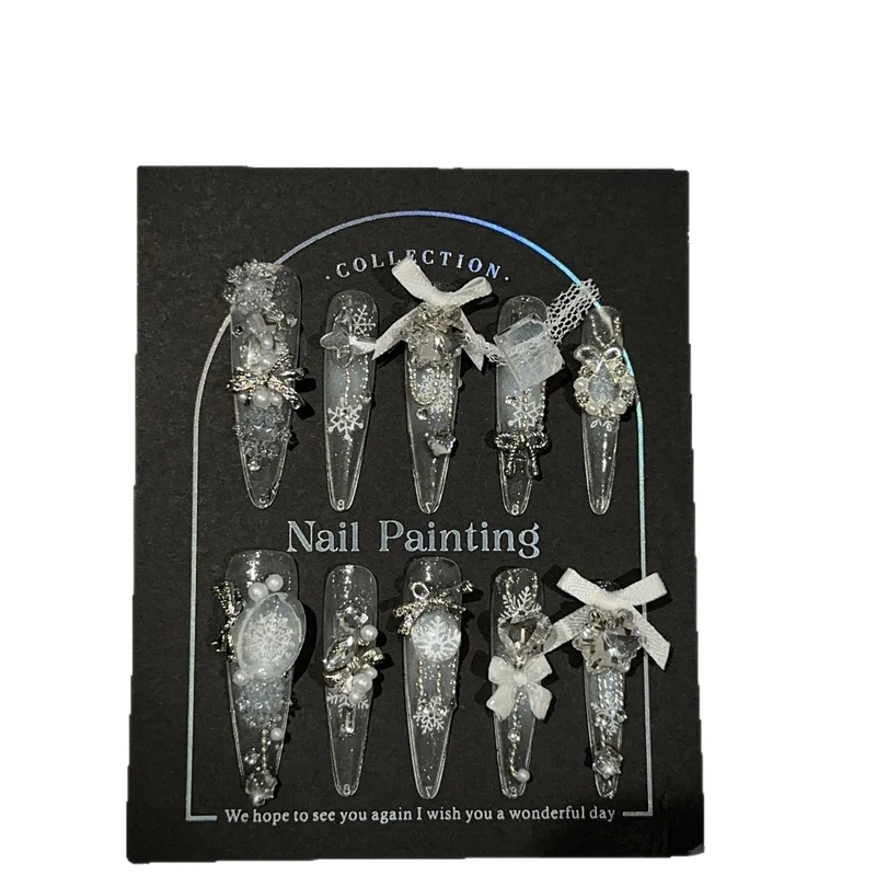 Ausgefallenes Press-On Nageldesign-Set